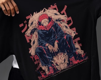 両面宿儺 呪いの王 スウェットシャツ |スクナアニメシャツ | JJK 邪悪な神社パーカー