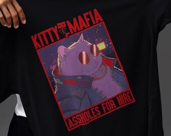 Kitty Mafia drôle de chat | Vêtements de chat cyberpunk | Cadeau impertinent pour propriétaire d'animal de compagnie