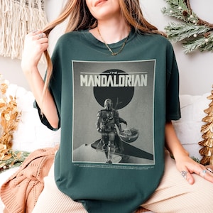 Pedro Pascal Mandalorian-skjorta | Star Wars Bounty Hunter-topp | Grogu Mando-gåva bild 2