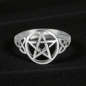 Bague symbole de sorcellerie, bague mystique en argent massif 925, nœud en étoile celtique