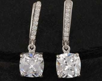 Orecchini pendenti in argento sterling 925 con zirconi cubici