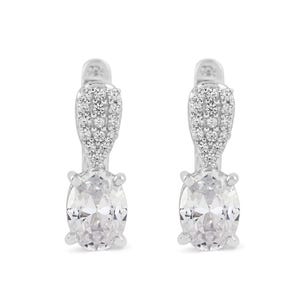 Cubic Zirconia Earring 925 Sterling Silver Drop Earrings CZ Silver Jewelry Bridal & Engagement Earring Anniversary Gift for Her