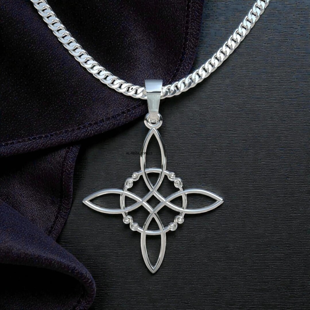 Handmade 925 Sterling Silver Witch's Knot Necklace Amulet - Etsy