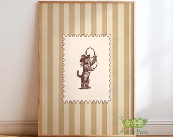 Cowboy Cat Wall Art, Whimsical Western Cat Print, Vintage Rodeo Poster, Rustic Farmhouse Decor, Playful Animal Artwork, Western Gift Idea