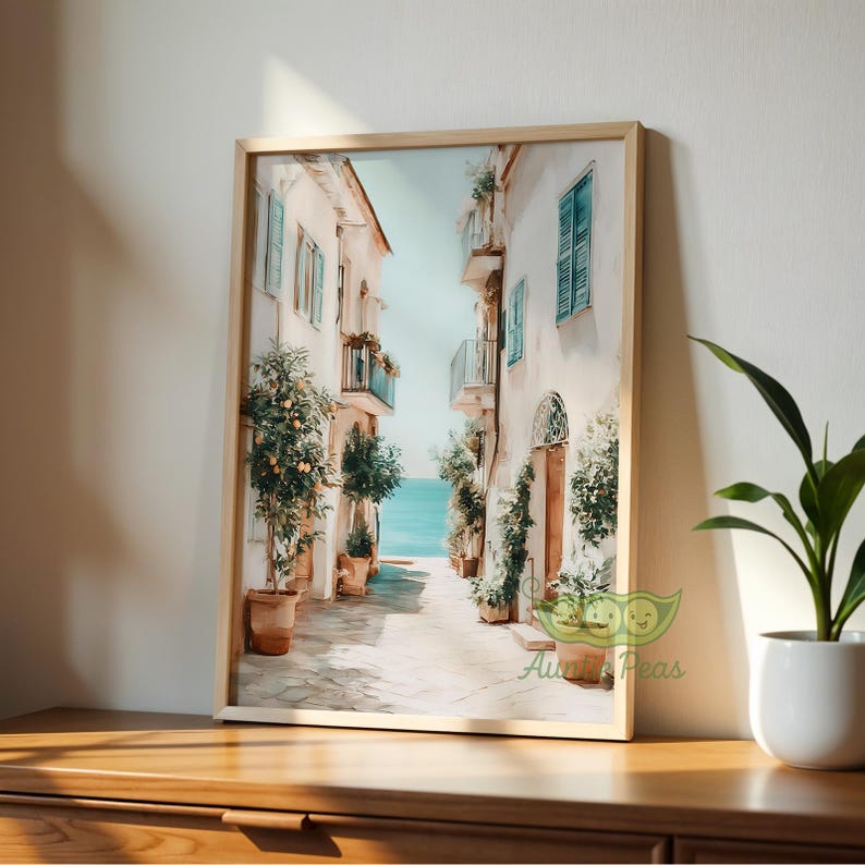 Italian Coastal Wall Art Set of 3, Mediterranean Seaside Prints, Amalfi ...