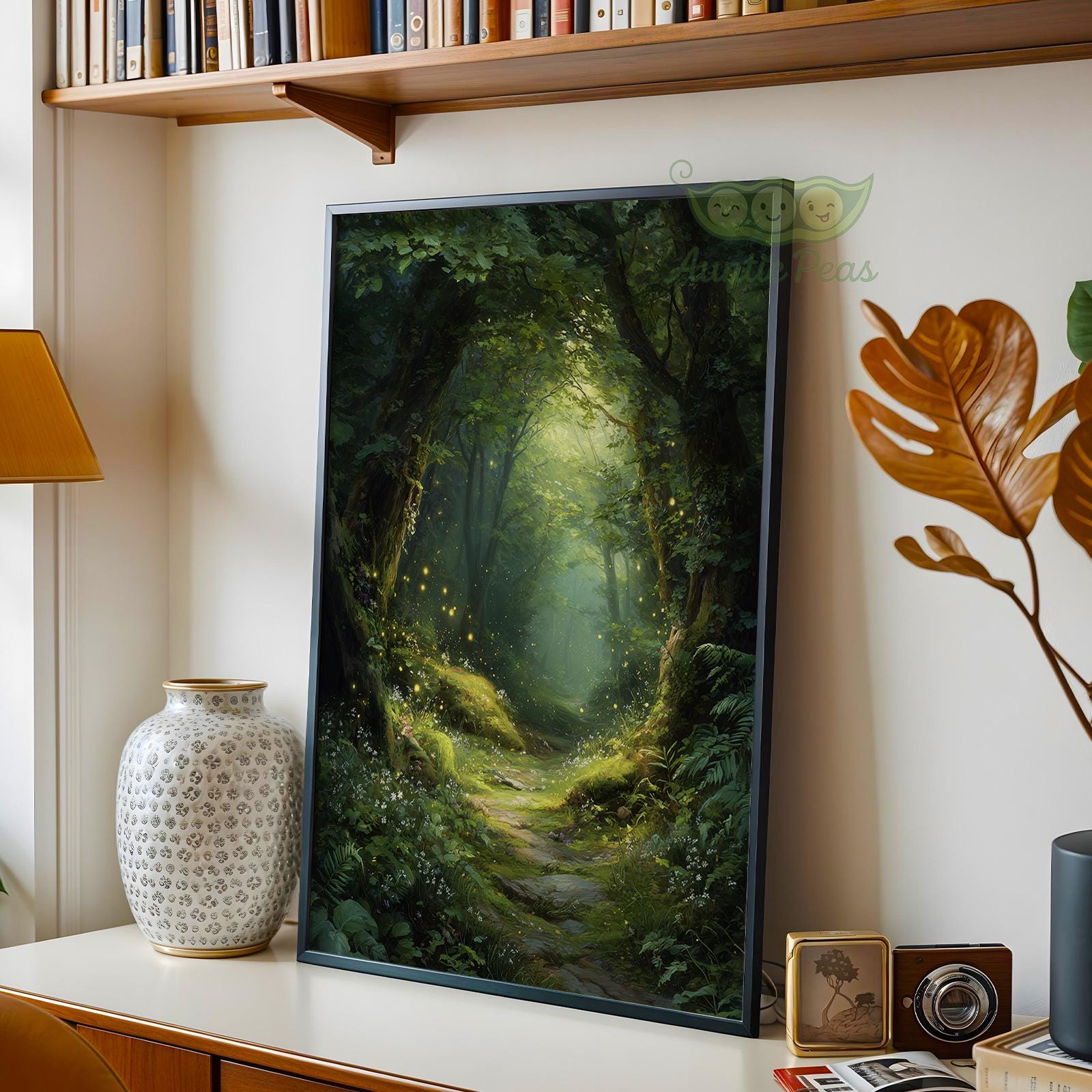Enchanted Forest Path Wall Art, Magical Woodland Print, Fireflies ...