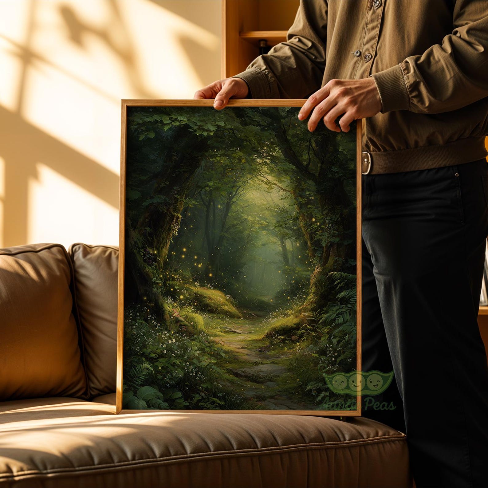 Enchanted Forest Path Wall Art, Magical Woodland Print, Fireflies ...