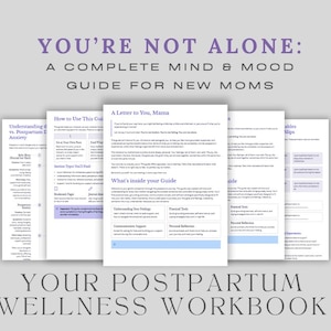 You&#39;re Not Alone: A Complete Mind & Mood Guide for New Moms | Postpartum Support | Baby Blues Help | Instant Download PDF