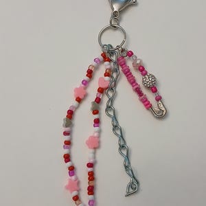 Pink Heart Purse Charm Keychain