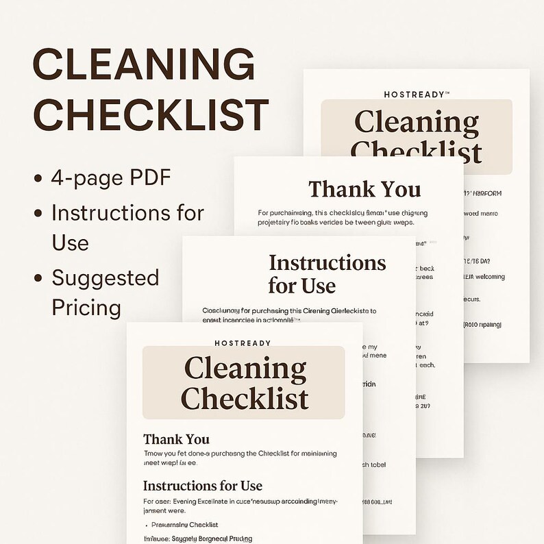 Professional STR Cleaning Checklist With Tips, Price Suggestions and ...
