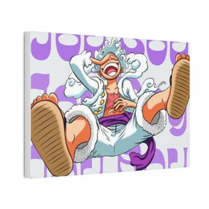Luffy Gear 5 Canvas Wall Art | Joyboy Sun God Nika Poster | One Piece Anime Decor | Gift for Anime Fans