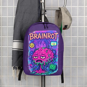 Melting Brain Art Backpack: Vaporwave Anime Laptop Bag