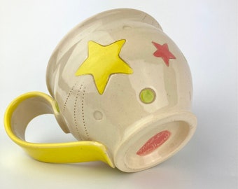 Handmade Mug - Ceramic Cup - Hand Painted Stoneware - Kitchen Decor - Gift Idea - Coffee Tea Cup - One of a Kind - Shooting Stars