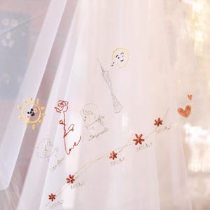 Aangepaste bruidssluier – Gepersonaliseerde geborduurde bruidssluier, licht ivoor, romantische aandenken, handgemaakt voor jouw liefdesverhaal