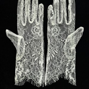 Light Ivory Eyelash Lace Bridal Gloves – Short Wedding Gloves,for banquets and formal occasions image 6