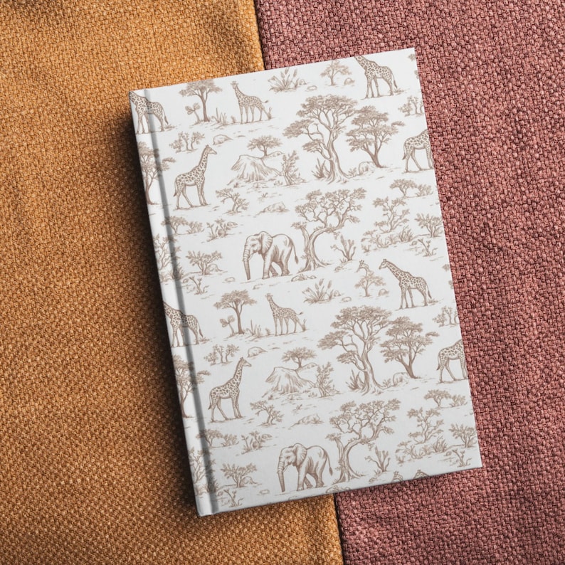 Neutral Safari Toile Seamless Pattern, Nursery Animals Digital Paper ...