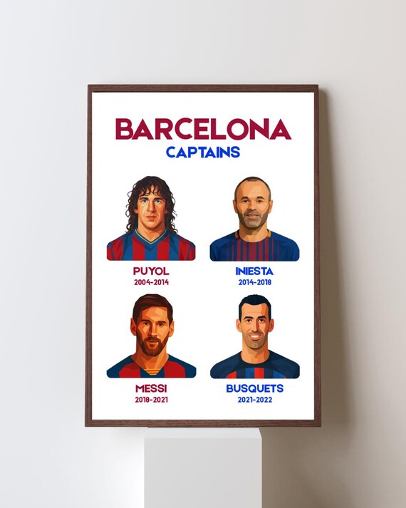 FC Barcelona Legends Poster | Messi, Iniesta, Puyol, Busquets