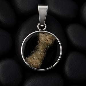 Black and Gold Pet Ashes Memorial Pendant - Memorial Cremation Necklace