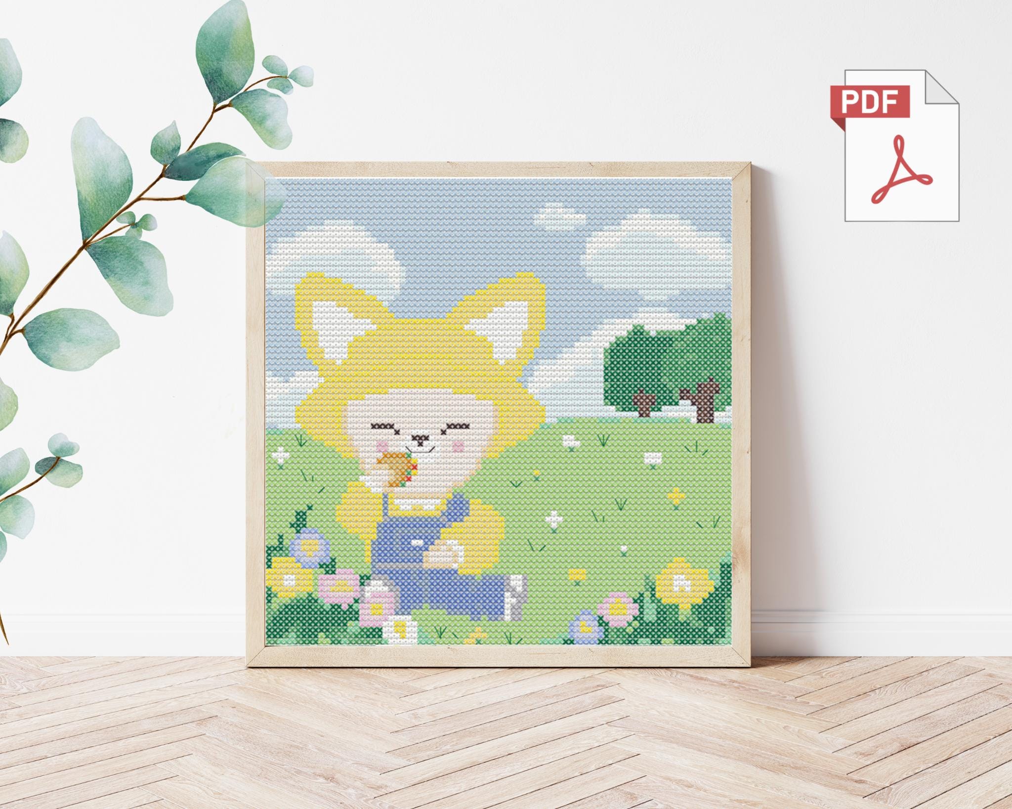 SKZOO Picnic Foxi.ny K-pop Stamp Cross Stitch Pattern - Embroidery