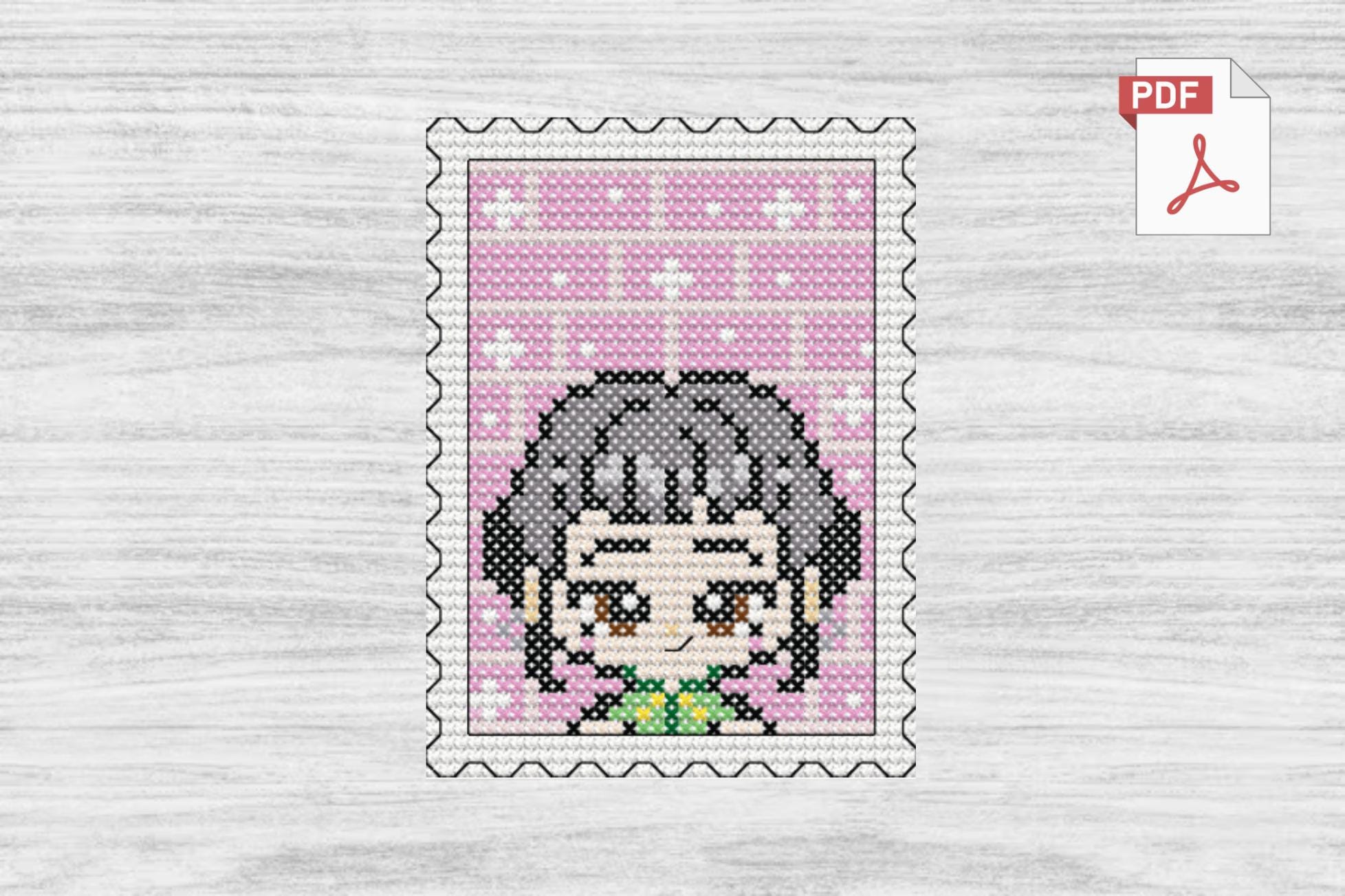 Zoey (kpop Demon Hunter) K-pop Stamp Cross Stitch Chart