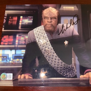 Michael Dorn &quot;Worf&quot; Star Trek TNG, handgesigneerd, gesigneerd, zeldzaam Beckett COA 8 x 10