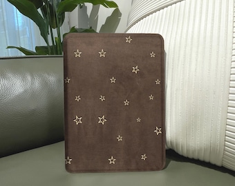 Minimalist Brown Star Kindle Case, Magnetic Flip Custom eReader Cover for Kindle Paperwhite 12th, Kindle 11th, Oasis, Kobo Clara, Libra 2