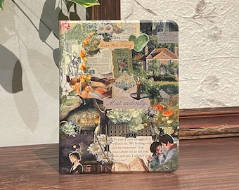 Pride and Prejudice iPad Case with Pencil Holder, Fits iPad Air 7/6, iPad Pro 11/13, iPad 11/10/9, Initials iPad Mini 6/7 Aesthetic Cover