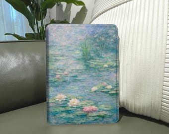 Monet Water Lilies Kindle Case, Oil Painting Kobo Cover, Aesthetic E-Reader Case for Kindle Paperwhite, Oasis, Kobo Libra 2 Clara