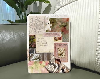 Romantic Kindle Case with Hand Strap, Vintage Pink Bookish Kindle Cover for Paperwhite 12th Gen, Kobo Clara Case, Aesthetic Gift for Readers