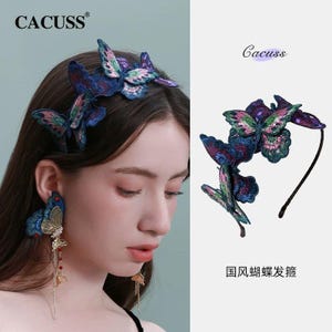 Butterfly Hair Clip: Chinese Style Floral Headband, Bridal Hairpin