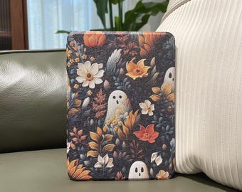 Étui pour Kindle Flower Field Ghost, couverture magnétique douce au toucher