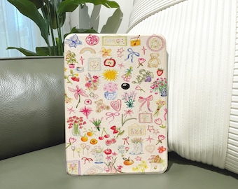 Cute Girl Collage Kindle Case with Lanyard,Compatible with Kindle，Kobo E-readers Book-inspired Patterns Magnetic Flip Cover E-reader Case