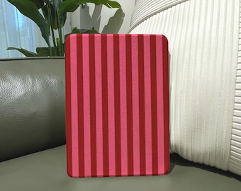 Red Striped Magnetic Kindle Kobo Case Soft touch feel lasting protection non slip grip Compatible with Kindle Paperwhite Kobo Clara/Libra
