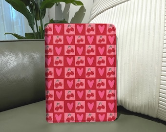 Cherry Heart Kindle Case, Personalized Magnetic eReader Cover for Kindle Paperwhite, Kindle 10th 11th, Kobo Clara HD, Libra 2, Kindle Oasis