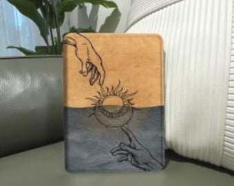 Boho Tarot Kindle Case, Celestial Mystic Illustration, Magnetic Flip eReader Cover (Kobo)