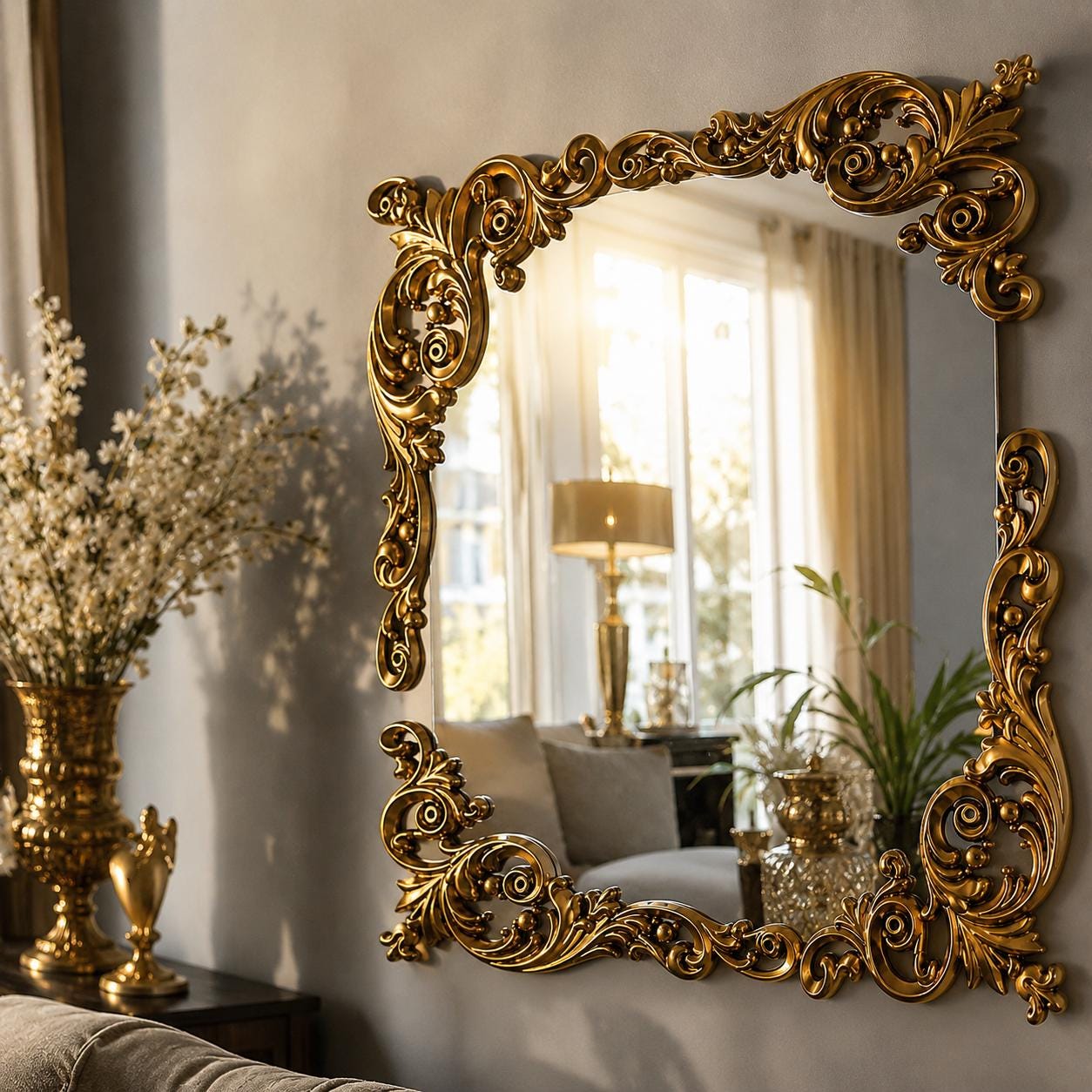 Antique Peacock Mirror - Etsy Canada