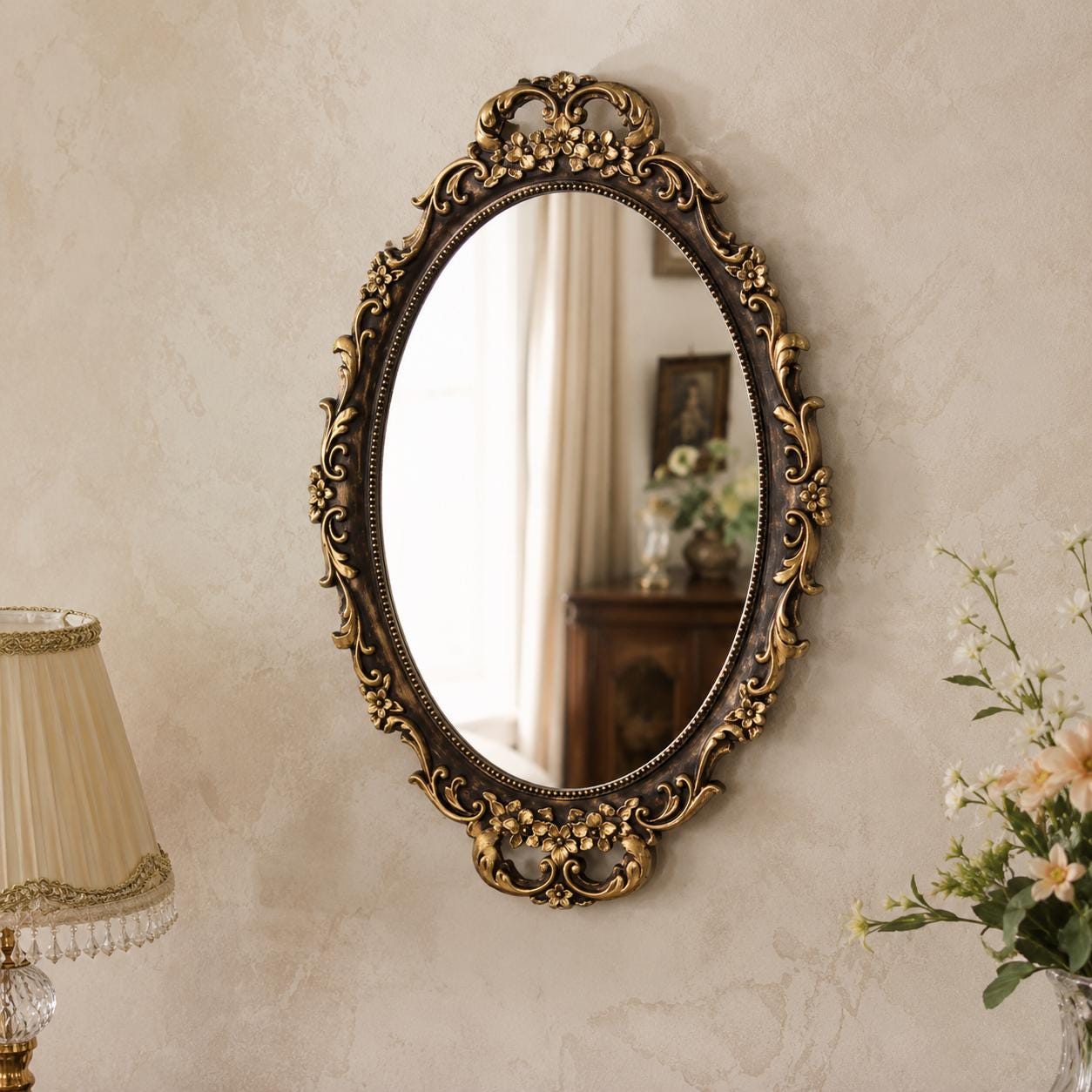 オーバルミラー アイルランド製 オーダーメイド 西洋彫刻 木製 ※i4※ 11x14 Wall Mirror - Etsy