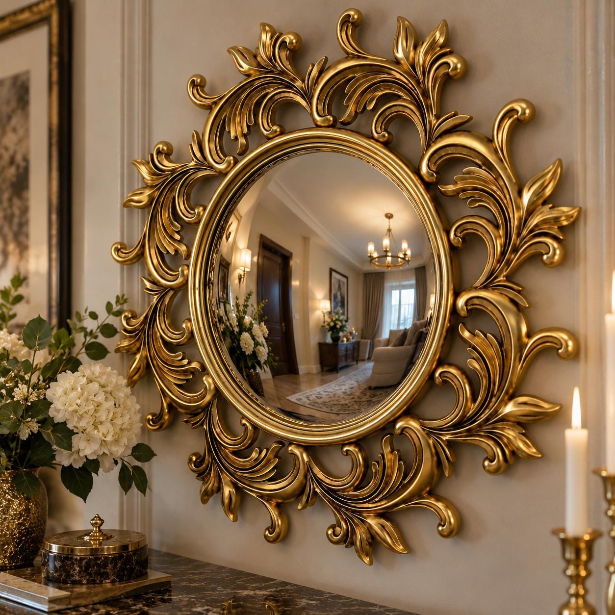 Antique round mirror - Etsy 日本