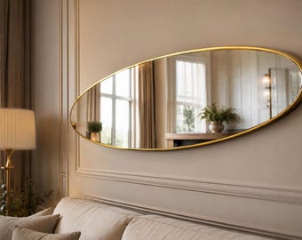 Espejo de pared dorado, espejo clásico Génova de 119 cm, decoración ornamental para el hogar, MDF