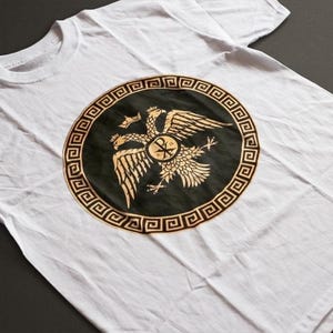 Byzantine Double Headed Eagle T-Shirt – Chi Rho – Greek Orthodox Christian Symbol – Unisex Church Apparel – Spiritual Gift