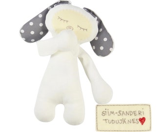 Personalized Bunny Comforter, Snuggler Bunny, Handmade Soft Sleeping Toy, Stuffed Animal Rabbit