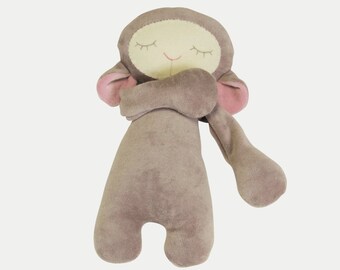 Personalisierte gefüllte Lamm, Baby Tröster Spielzeug, Geburt Informationen Stofftier, Angst plushie