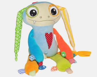 Monstruo Feliz, Monstruo de Peluche Personalizado, Regalo para Niños Pequeños, Animal para Aliviar la Ansiedad