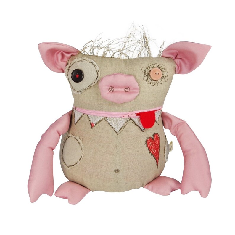 Pig Stuffed Animal Fun Gift Piggy Decor Unconventional Etsy
