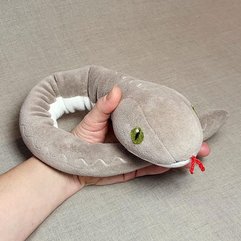 Personalized Plush Snake: Handmade Cotton Velvet Stuffed Animal image 1