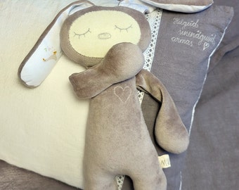 Conejito de peluche personalizado, suave peluche de algodón para bebé