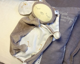 Kuscheldecke Hase, personalisierte Baby Schmusetuch, süßes handgemachtes Geschenk zur Geburt