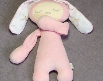 Bunny Stuffed Animal, Personalized Baby Girl Gift, Anxiety Relief Toy for Newborns