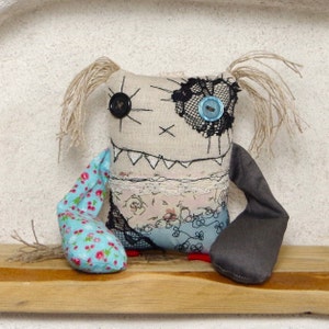 Personalized Linen Monster Doll: Whimsigothic Decor, Bag Accessory