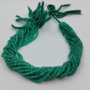 Natural Green Onyx Faceted Rondelle Beads, AAA Quality Green Onyx  Gemstone Beads, 4-4.5 mm Green Onyx  Rondelle Gemstone For Making Jewelry